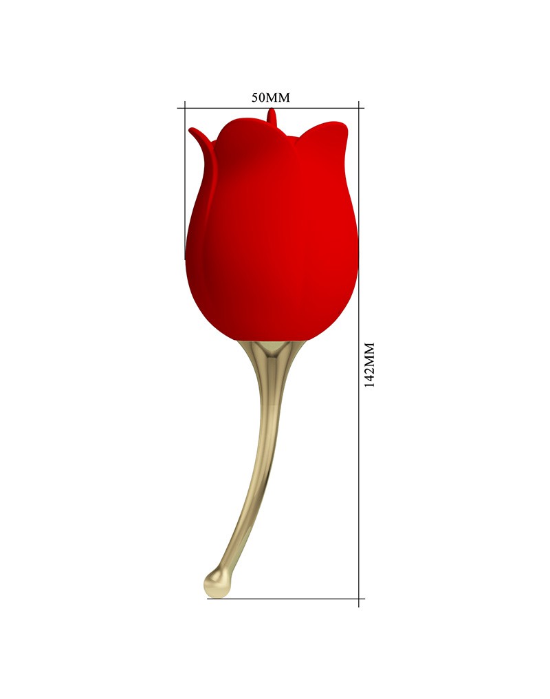 Pretty Love - Clitoris Vibrator Met likstimulator Rose Lover - Rood/Goud-Laced-up.nl