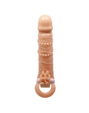 Pretty Love - Connor - Vibrerende Penis Sleeve - Met Clitoris Stimulator - Lichte Huidskleur-Laced-up.nl