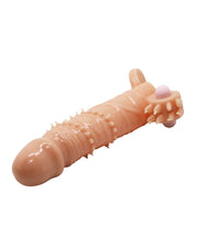 Pretty Love - Connor - Vibrerende Penis Sleeve - Met Clitoris Stimulator - Lichte Huidskleur-Laced-up.nl
