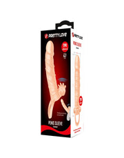 Pretty Love - Connor - Vibrerende Penis Sleeve - Met Clitoris Stimulator - Lichte Huidskleur-Laced-up.nl