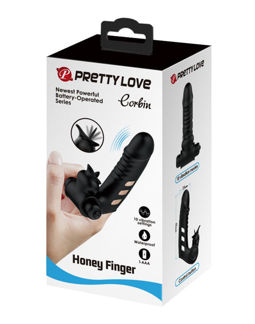 Pretty Love - Corbin - Vinger Vibrator - Zwart-Laced-up.nl