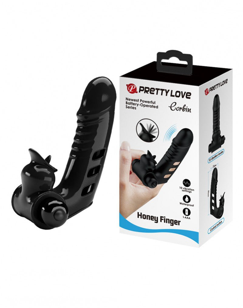 Pretty Love - Corbin - Vinger Vibrator - Zwart-Laced-up.nl