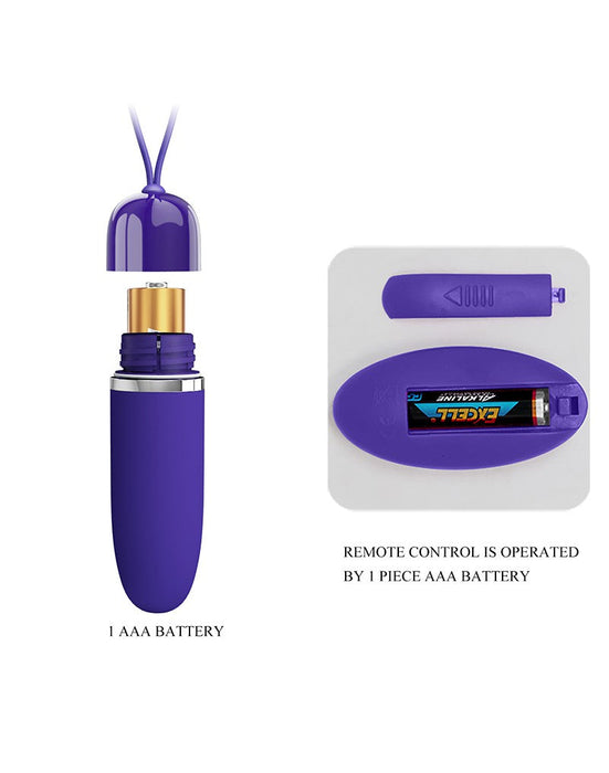 Pretty Love - Darlene Youth - Vibrerend Eitje - Mini Bullet - Met Afstandsbediening - Paars-Laced-up.nl