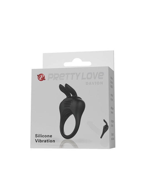 Pretty Love - Davion - Vibrende Cockring - Met Clitoris Stimulator - Zwart-Laced-up.nl