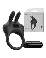 Pretty Love - Davion - Vibrende Cockring - Met Clitoris Stimulator - Zwart-Laced-up.nl