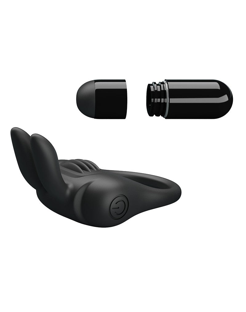 Pretty Love - Davion - Vibrende Cockring - Met Clitoris Stimulator - Zwart-Laced-up.nl