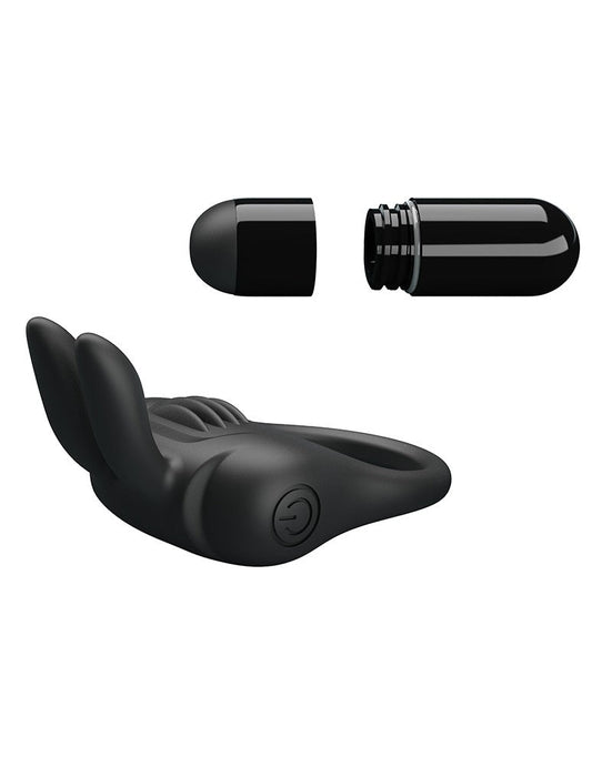 Pretty Love - Davion - Vibrende Cockring - Met Clitoris Stimulator - Zwart-Laced-up.nl