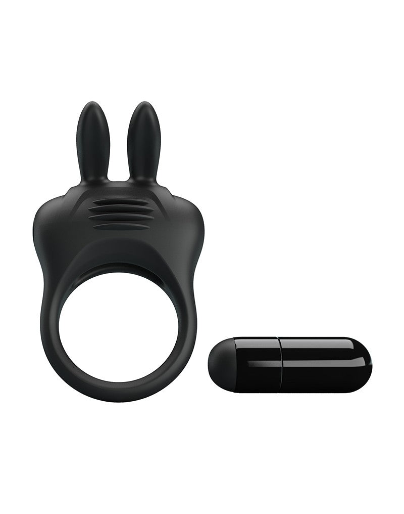 Pretty Love - Davion - Vibrende Cockring - Met Clitoris Stimulator - Zwart-Laced-up.nl