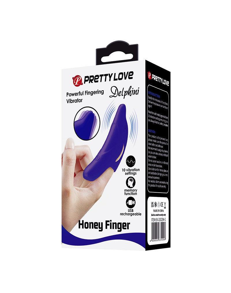 Pretty Love - Delphini - Vinger Vibrator - Paars - Siliconen - USB Oplaadbaar - 10 standen-Laced-up.nl