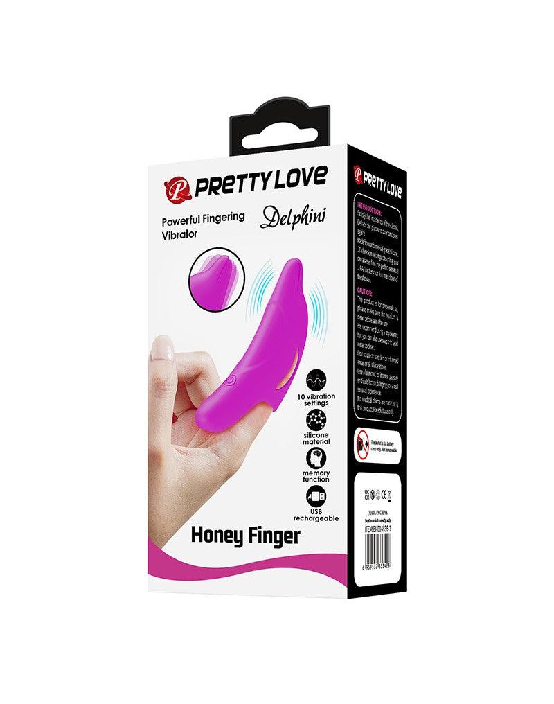 Pretty Love - Delphini - Vinger Vibrator - Roze - Siliconen - USB Oplaadbaar - 10 standen-Laced-up.nl