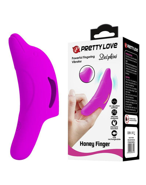 Pretty Love - Delphini - Vinger Vibrator - Roze - Siliconen - USB Oplaadbaar - 10 standen-Laced-up.nl