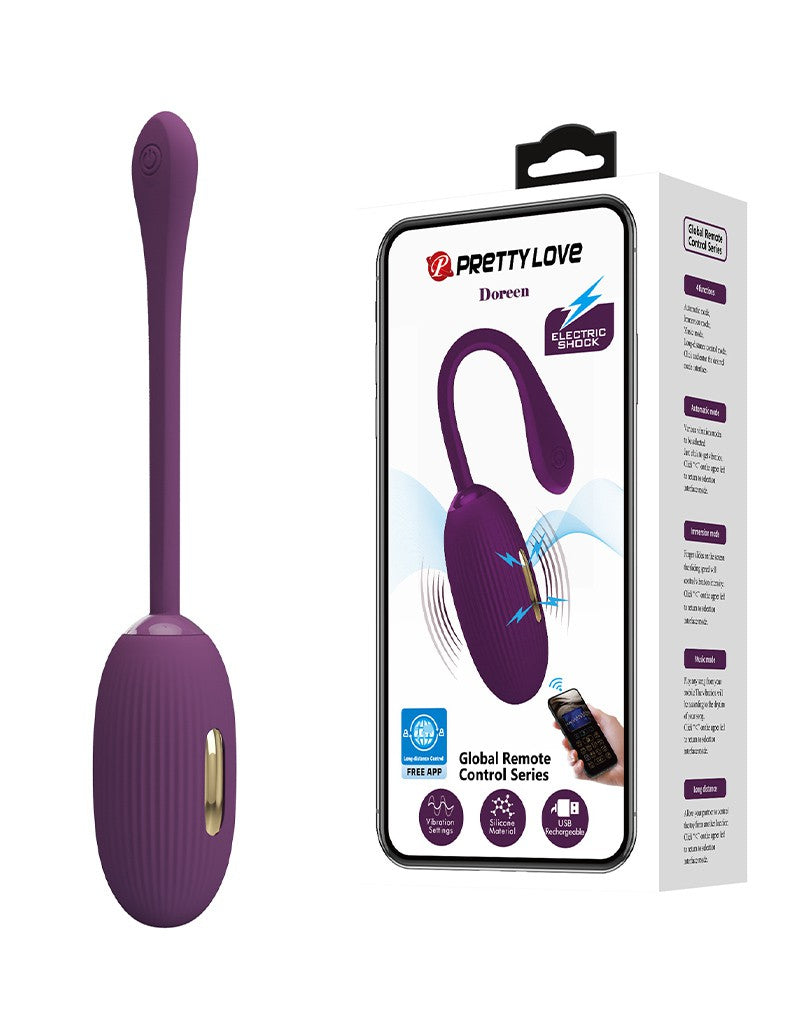 Pretty Love - Doreen - E-stim Vibrerend Eitje - Electrosex - Met App Control - Paars-Laced-up.nl