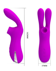 Pretty Love - Dubbele Oortjes Vibrator Met Clitoris Zuiger Ralap - Roze-Laced-up.nl