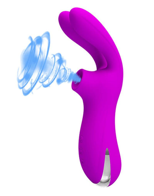 Pretty Love - Dubbele Oortjes Vibrator Met Clitoris Zuiger Ralap - Roze-Laced-up.nl