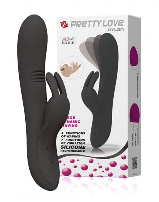 Pretty Love - Dylan - Rabbit Vibrator - Zwart-Laced-up.nl