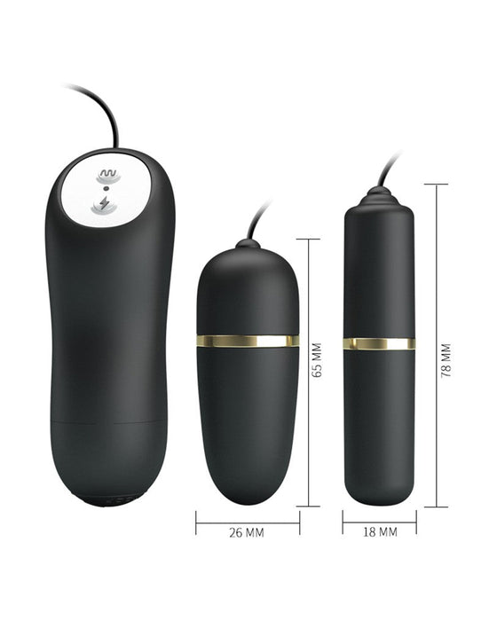 Pretty Love - Electrosex Bullet Vibrator Set - Zwart-Laced-up.nl
