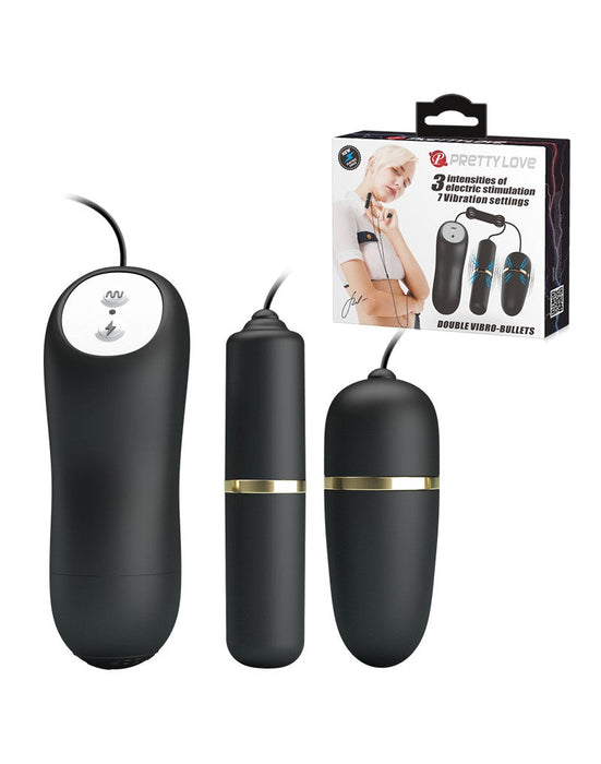 Pretty Love - Electrosex Bullet Vibrator Set - Zwart-Laced-up.nl