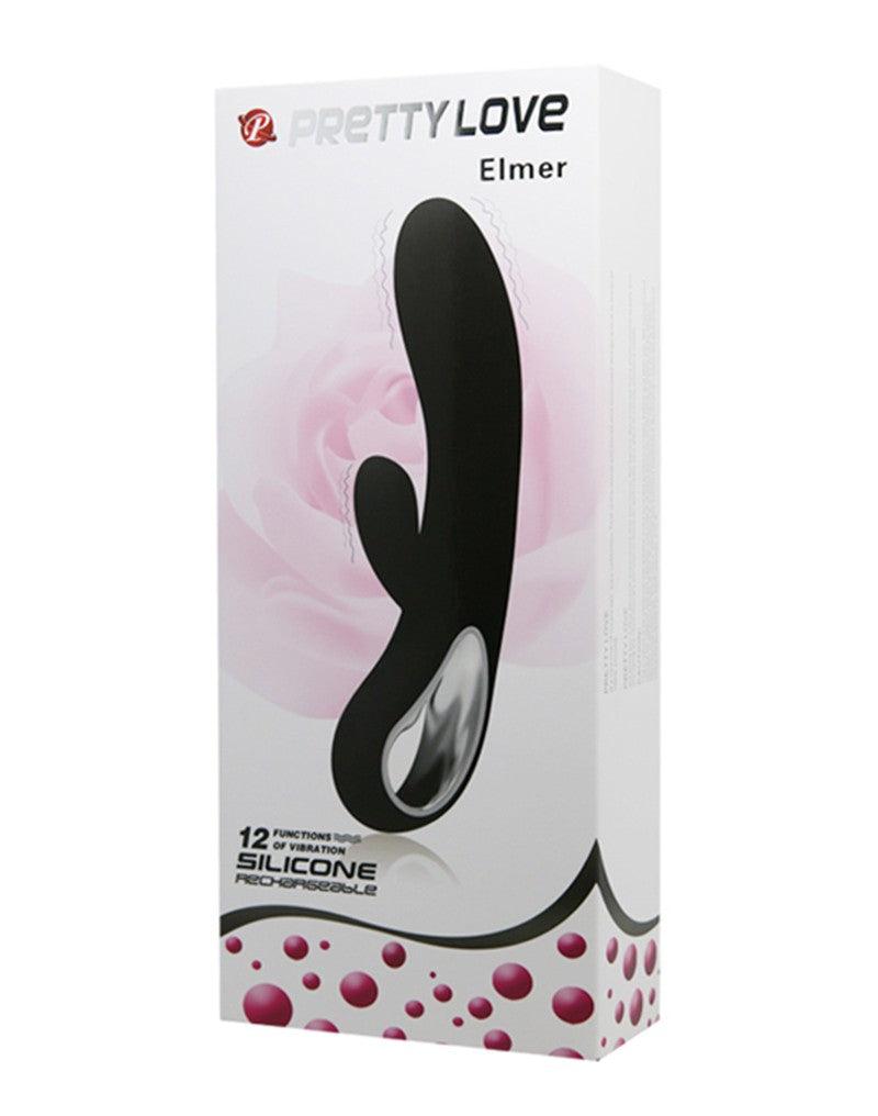 Pretty Love - Elmer - Rabbit Vibrator - Zwart-Erotiekvoordeel.nl