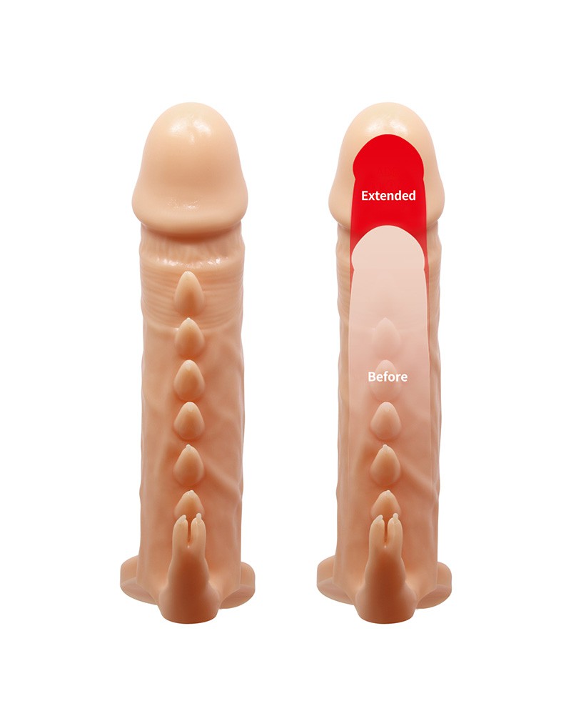 Pretty Love - Emmit - Penis Sleeve Met geribbeld ontwerp - Lichte Huidskleur-Laced-up.nl