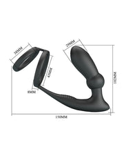 Pretty Love - Emoni - Cockring met Buttplug - Zwart-Erotiekvoordeel.nl