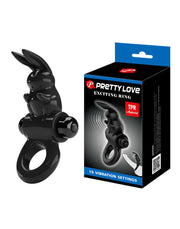 Pretty Love - Exciting Ring Vibrerende Cockring - Zwart-Laced-up.nl