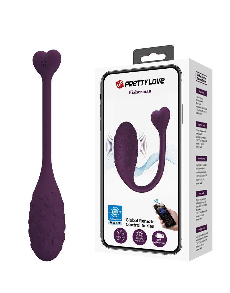 Pretty Love - Fisherman - Vibrerend Eitje - Met Nopjes - Met App Control - Paars-Laced-up.nl