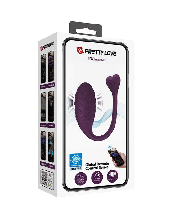 Pretty Love - Fisherman - Vibrerend Eitje - Met Nopjes - Met App Control - Paars-Laced-up.nl