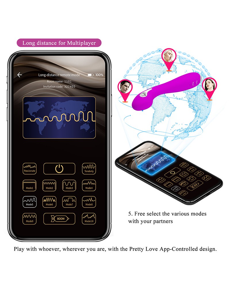 Pretty Love - Hector - G-Spot E-stim Vibrator met Electroshock - Met App Control - Paars-Laced-up.nl