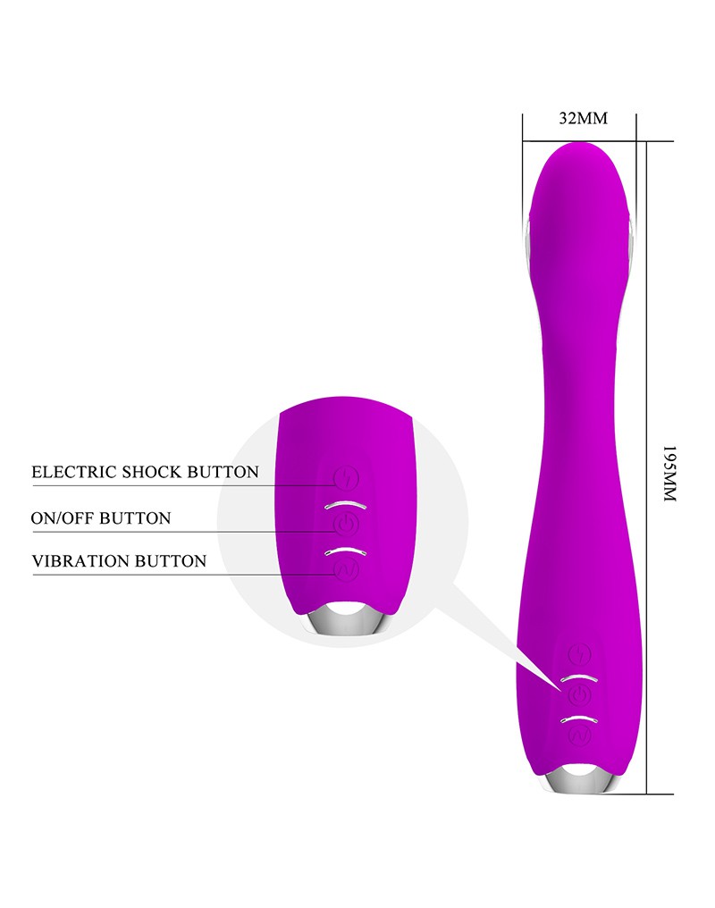 Pretty Love - Hector - G-Spot E-stim Vibrator met Electroshock - Met App Control - Paars-Erotiekvoordeel.nl