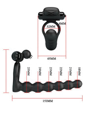 Pretty Love - Hercules - Vibrerende Cockring Met Buttplug - Zwart-Erotiekvoordeel.nl