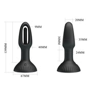 Pretty Love - Hubert - Vibrerende Buttplug - Anaal Vibrator - Met Wiebelend Tongetje - Zwart-Erotiekvoordeel.nl