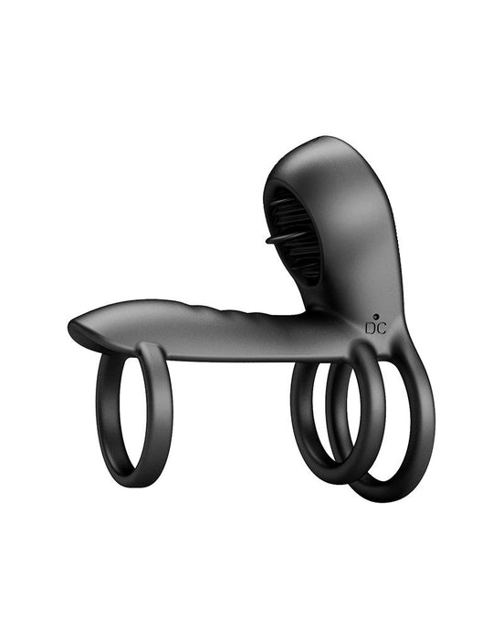 Pretty Love - Jammy - Cockring Vibrator met Clitoris Stimulator - Zwart - Unieke Drievoudige Ringontwerp-Laced-up.nl