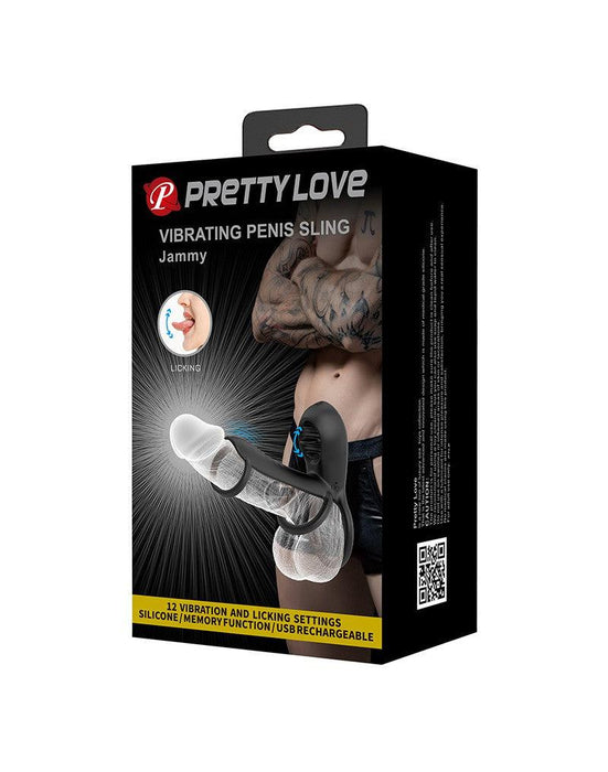 Pretty Love - Jammy - Cockring Vibrator met Clitoris Stimulator - Zwart - Unieke Drievoudige Ringontwerp-Laced-up.nl
