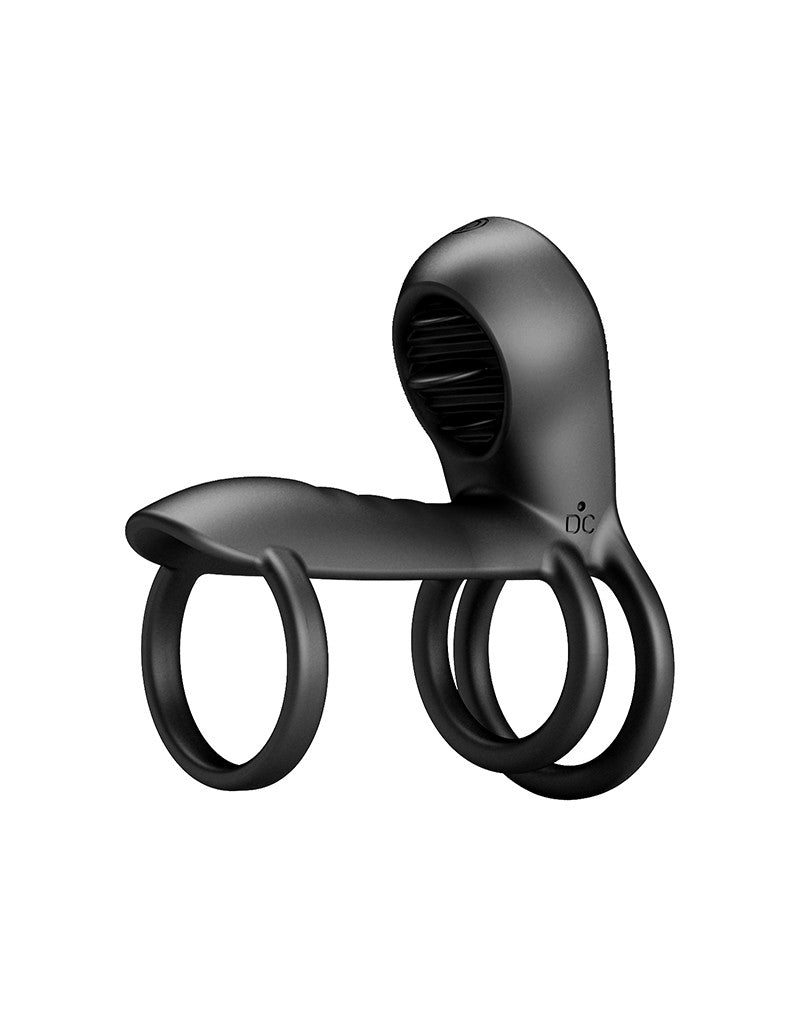 Pretty Love - Jammy - Cockring Vibrator met Clitoris Stimulator - Zwart - Unieke Drievoudige Ringontwerp-Laced-up.nl