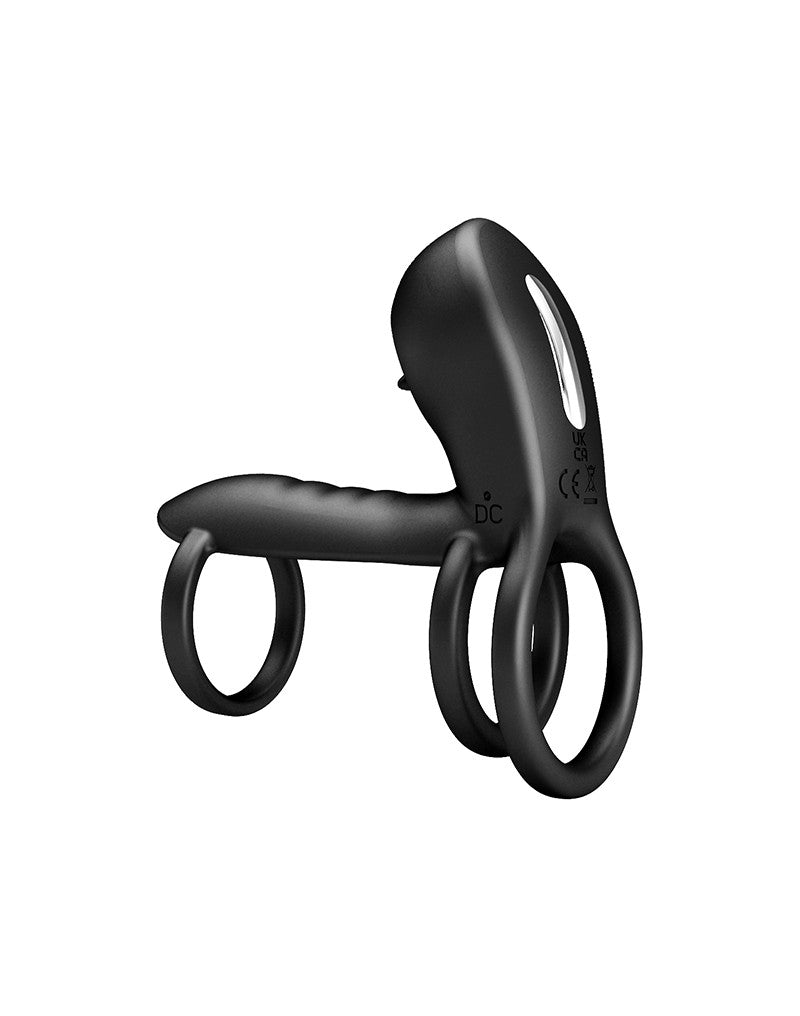 Pretty Love - Jammy - Cockring Vibrator met Clitoris Stimulator - Zwart - Unieke Drievoudige Ringontwerp-Laced-up.nl