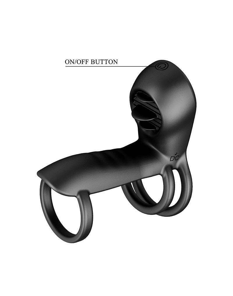 Pretty Love - Jammy - Cockring Vibrator met Clitoris Stimulator - Zwart - Unieke Drievoudige Ringontwerp-Laced-up.nl