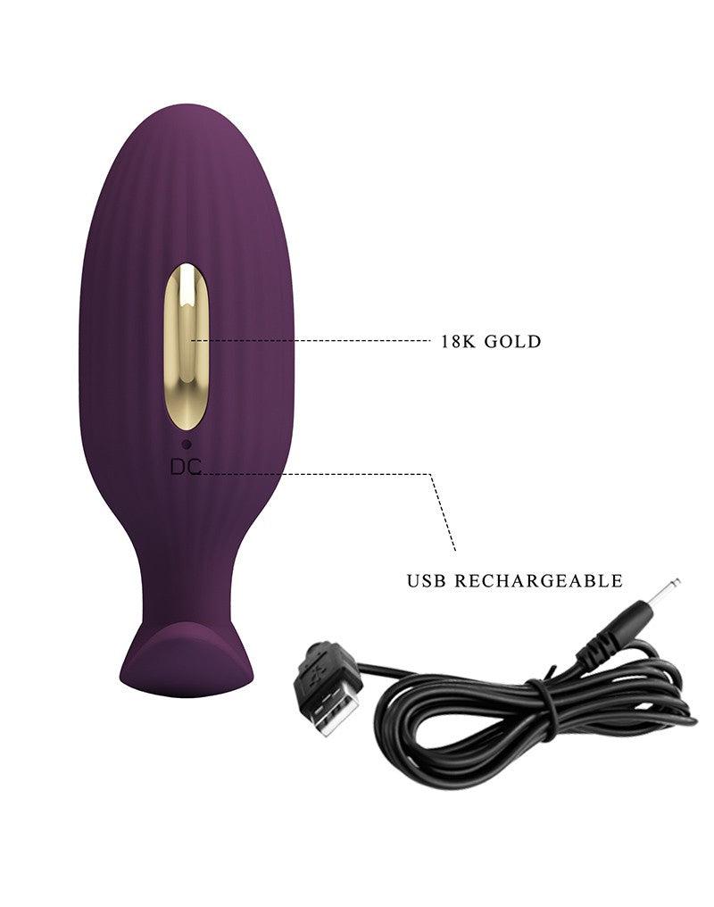 Pretty Love - Jefferson - Vibrerende E-stim Buttplug - Met App Control - Electroshock - Paars-Laced-up.nl