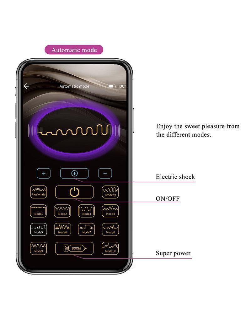 Pretty Love - Jefferson - Vibrerende E-stim Buttplug - Met App Control - Electroshock - Paars-Laced-up.nl