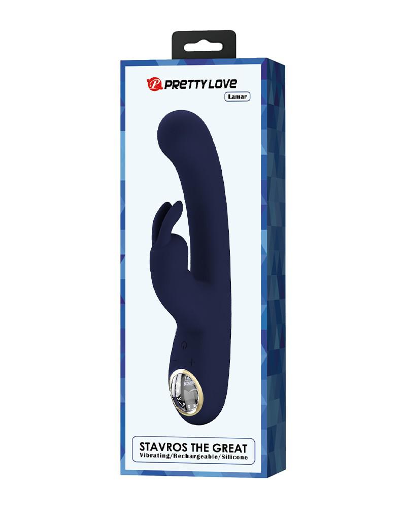 Pretty Love - Lamar - Rabbit Vibrator - Met LCD Display - Donkerblauw-Erotiekvoordeel.nl