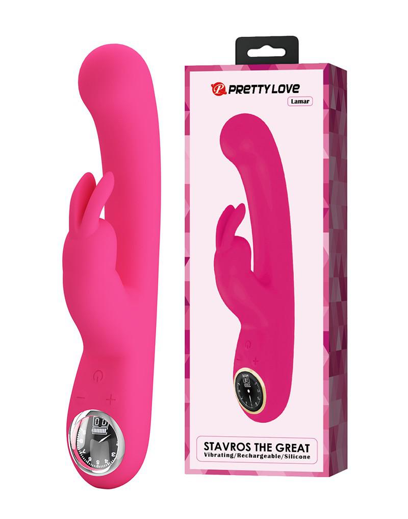 Pretty Love - Lamar - Rabbit-Vibrator - mit LCD-Display - Rosa - Laced-up.nl