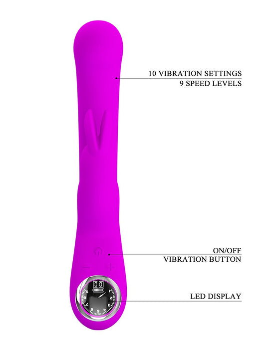 Pretty Love - Lamar - Rabbit Vibrator- Tarzan Vibrator - Met LCD Display - Dieproze-Erotiekvoordeel.nl