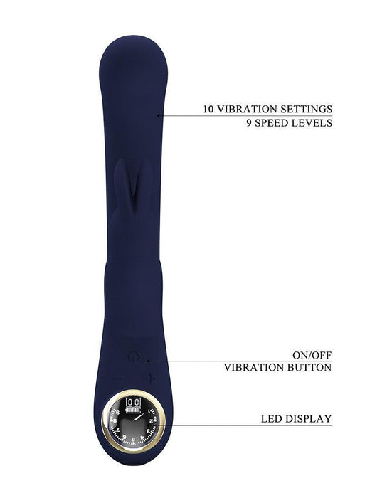 Pretty Love - Lamar - Rabbit Vibrator - Met LCD Display - Donkerblauw-Laced-up.nl