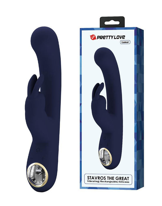 Pretty Love - Lamar - Rabbit Vibrator - Met LCD Display - Donkerblauw-Laced-up.nl