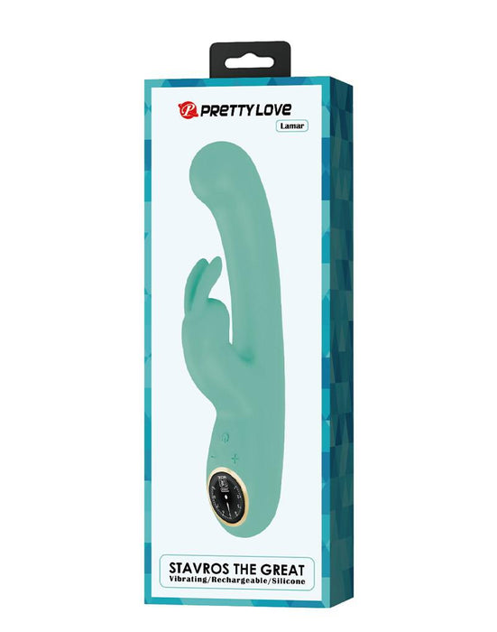 Pretty Love - Lamar - Rabbit Vibrator - Met LCD Display - Lichtblauw-Laced-up.nl