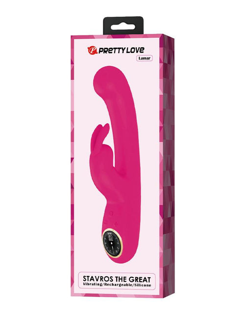 Pretty Love - Lamar - Rabbit Vibrator- Met LCD Display - Roze-Laced-up.nl