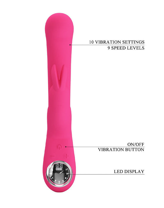 Pretty Love - Lamar - Rabbit Vibrator- Tarzan Vibrator - Met LCD Display - Roze-Erotiekvoordeel.nl