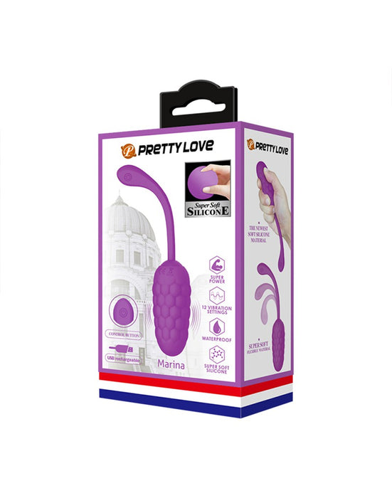 Pretty Love - Marina - Vibrerend Eitje met Nopjes - Handige Eénknopsbediening - Paars-Laced-up.nl