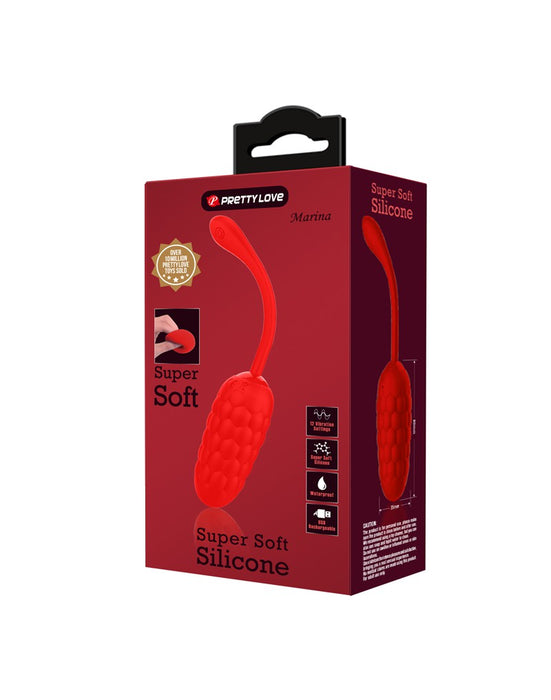 Pretty Love - Marina - Vibrerend Eitje met Nopjes - Handige Eénknopsbediening - Rood-Laced-up.nl