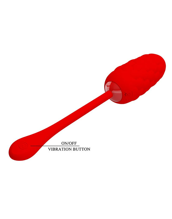 Pretty Love - Marina - Vibrerend Eitje met Nopjes - Handige Eénknopsbediening - Rood-Laced-up.nl