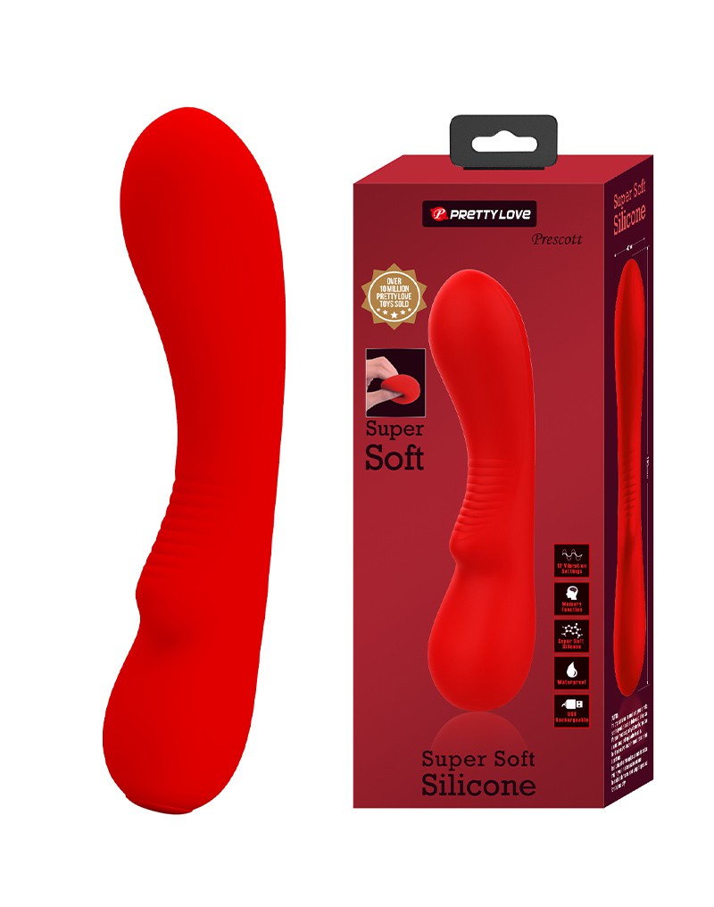 Pretty Love - Matt - G-Spot Vibrator - Flexibele Schacht - 12 Standen - Rood-Laced-up.nl
